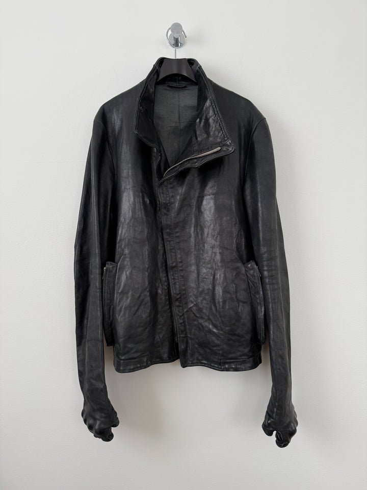 Horse Leather Concealed Prosthetic Gloved Jacket