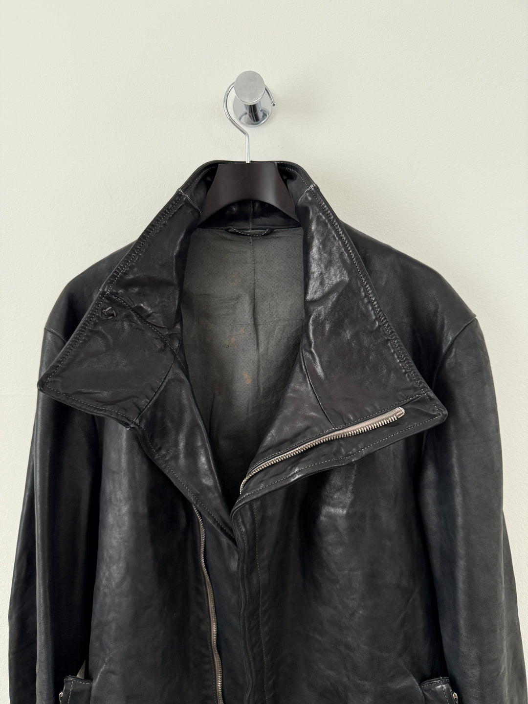 Horse Leather Concealed Prosthetic Gloved Jacket