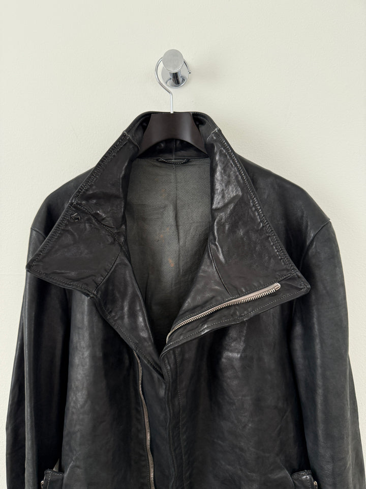 Horse Leather Concealed Prosthetic Gloved Jacket