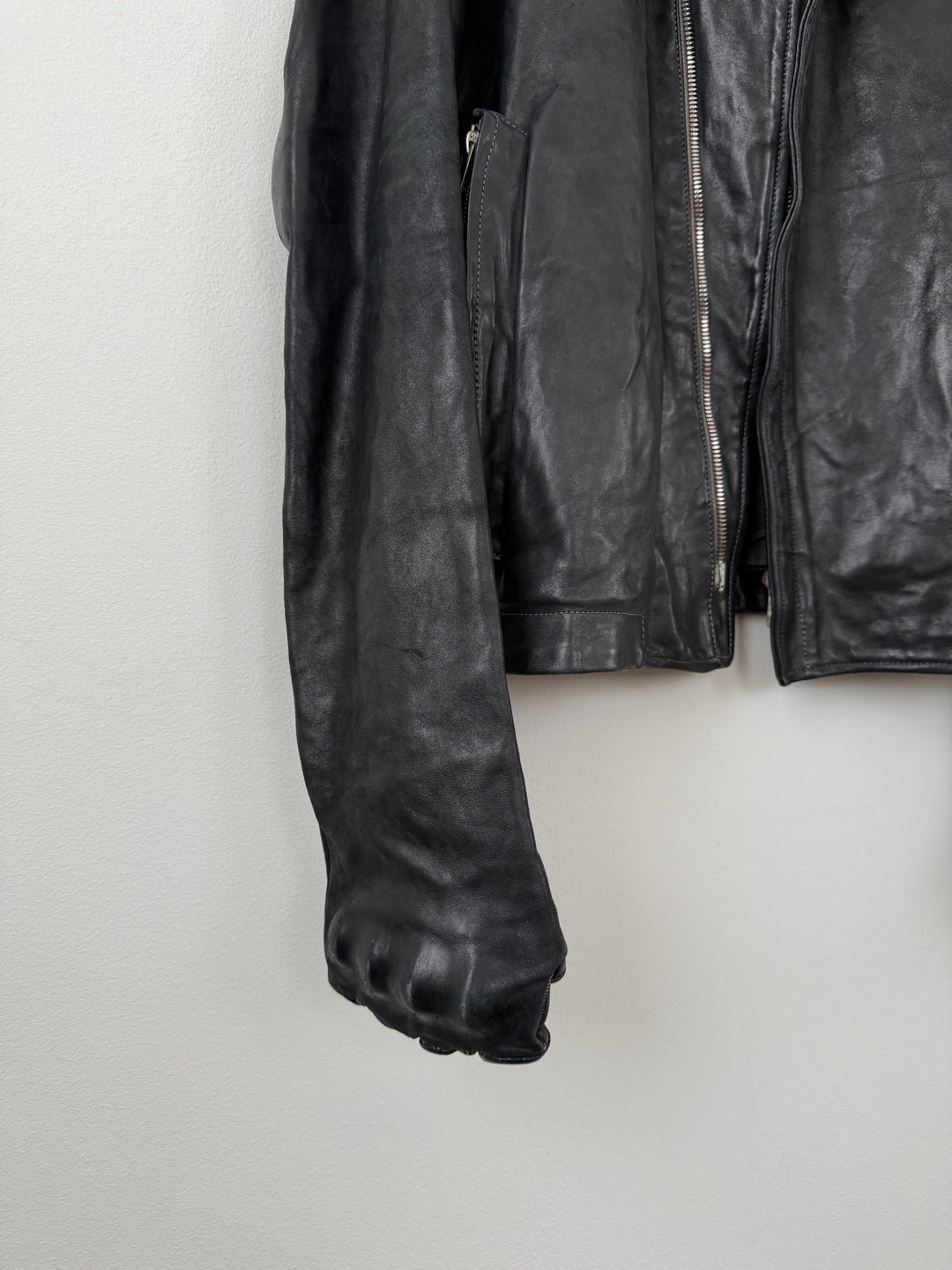Horse Leather Concealed Prosthetic Gloved Jacket
