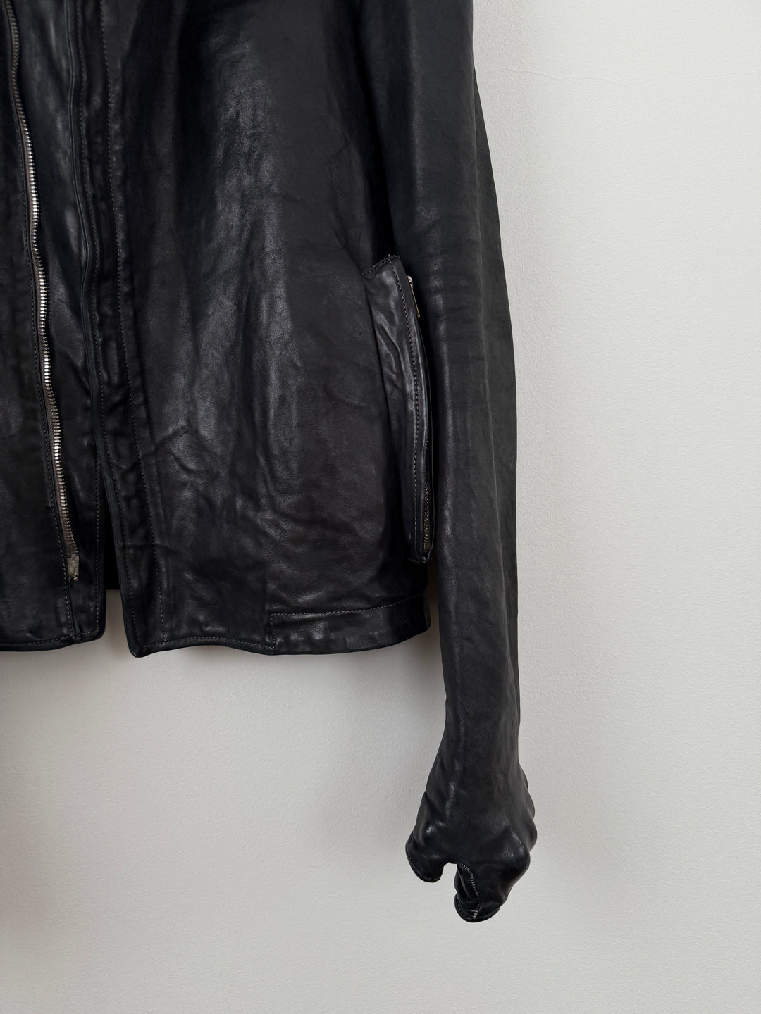 Horse Leather Concealed Prosthetic Gloved Jacket