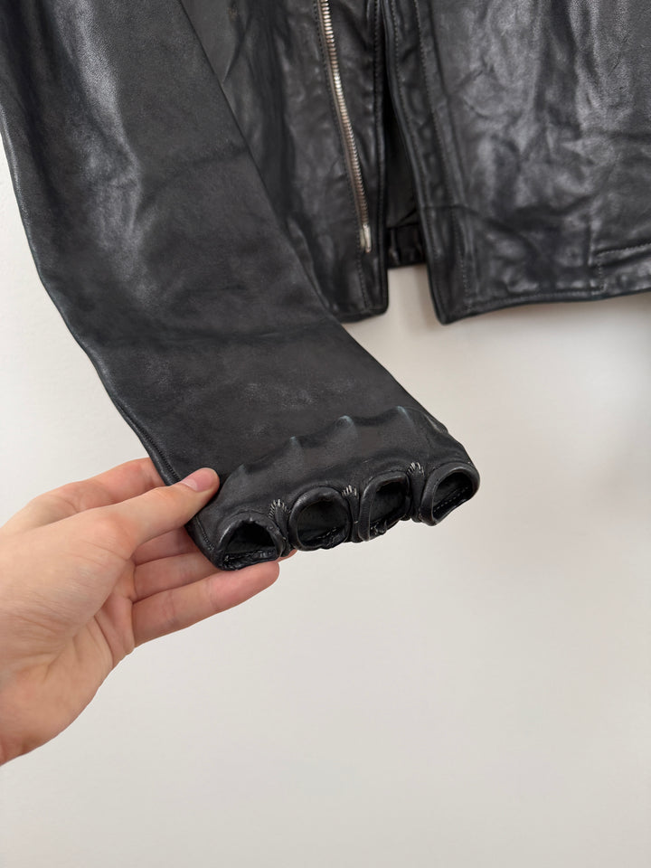 Horse Leather Concealed Prosthetic Gloved Jacket