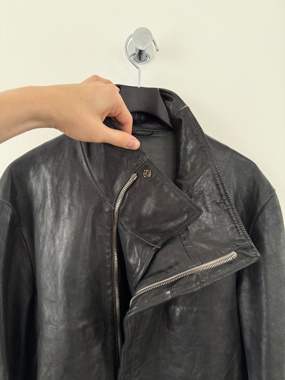 Horse Leather Concealed Prosthetic Gloved Jacket