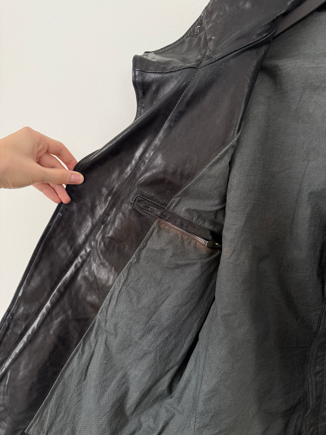 Horse Leather Concealed Prosthetic Gloved Jacket