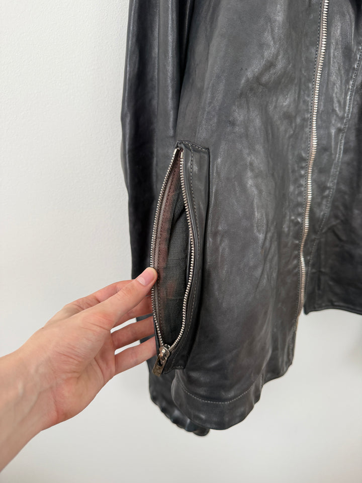 Horse Leather Concealed Prosthetic Gloved Jacket
