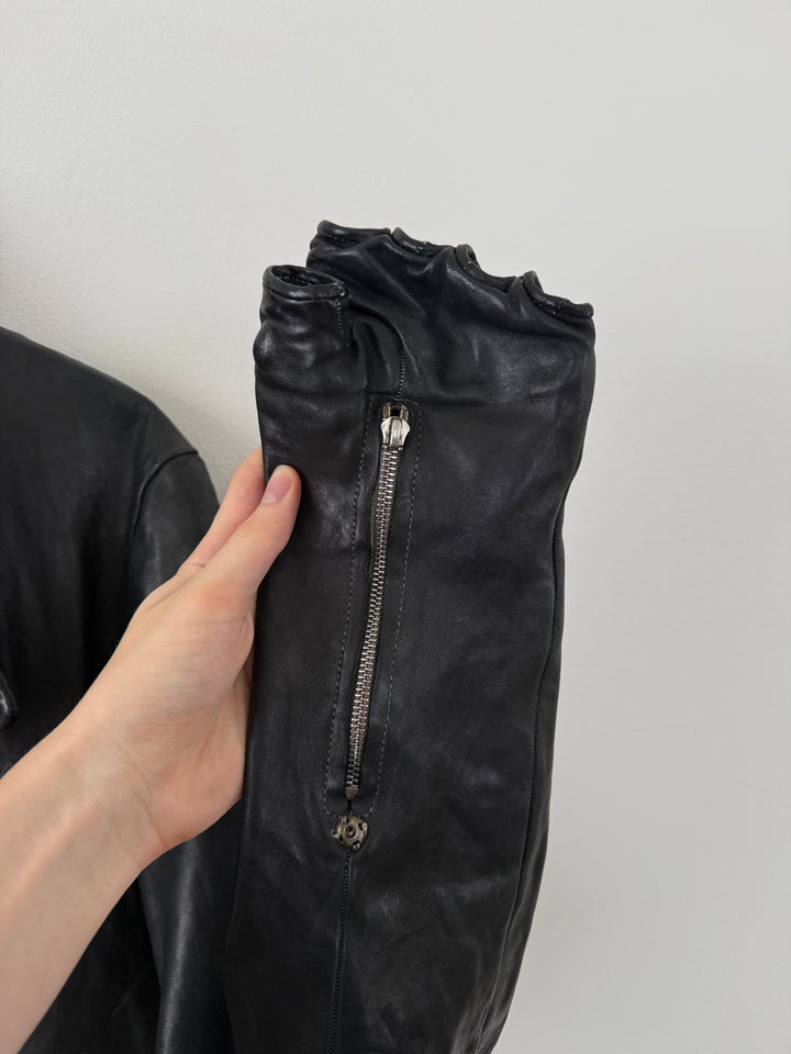 Horse Leather Concealed Prosthetic Gloved Jacket