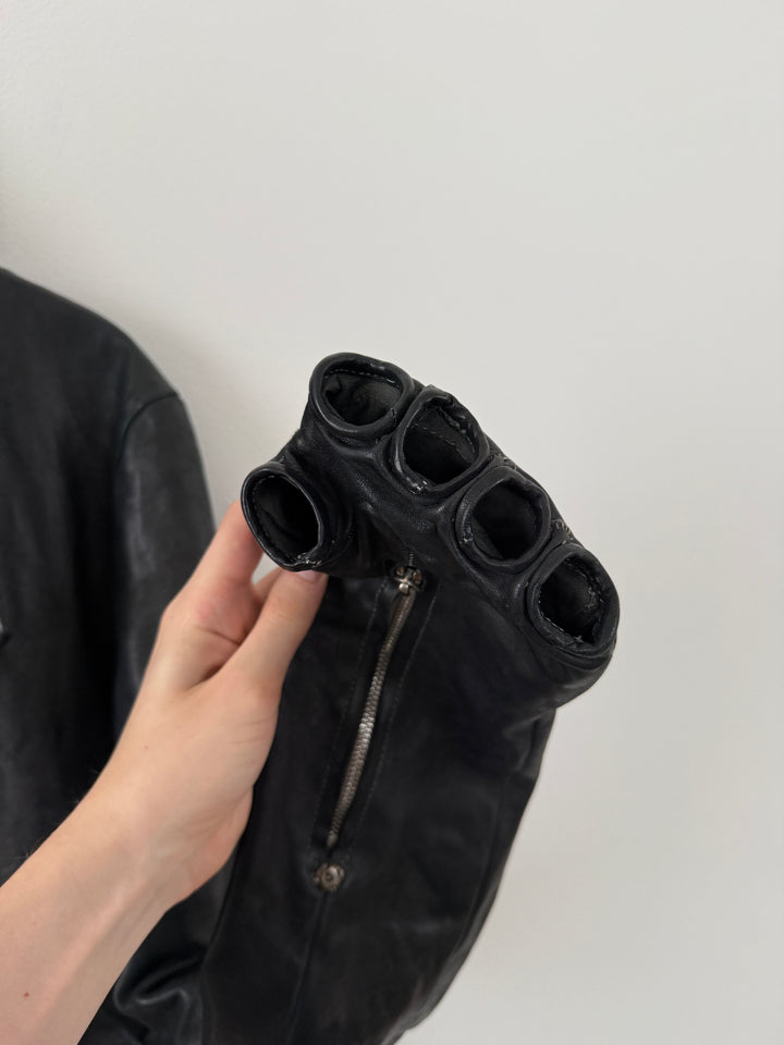 Horse Leather Concealed Prosthetic Gloved Jacket