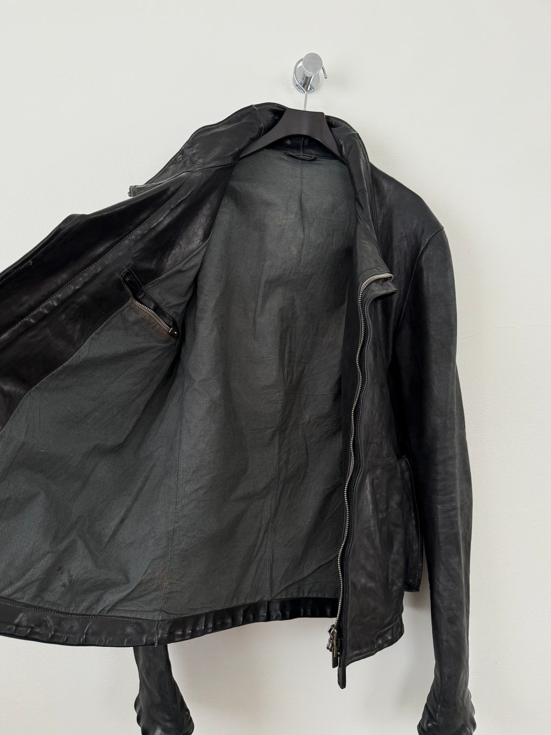 Horse Leather Concealed Prosthetic Gloved Jacket