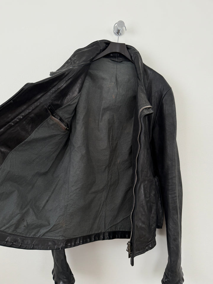 Horse Leather Concealed Prosthetic Gloved Jacket