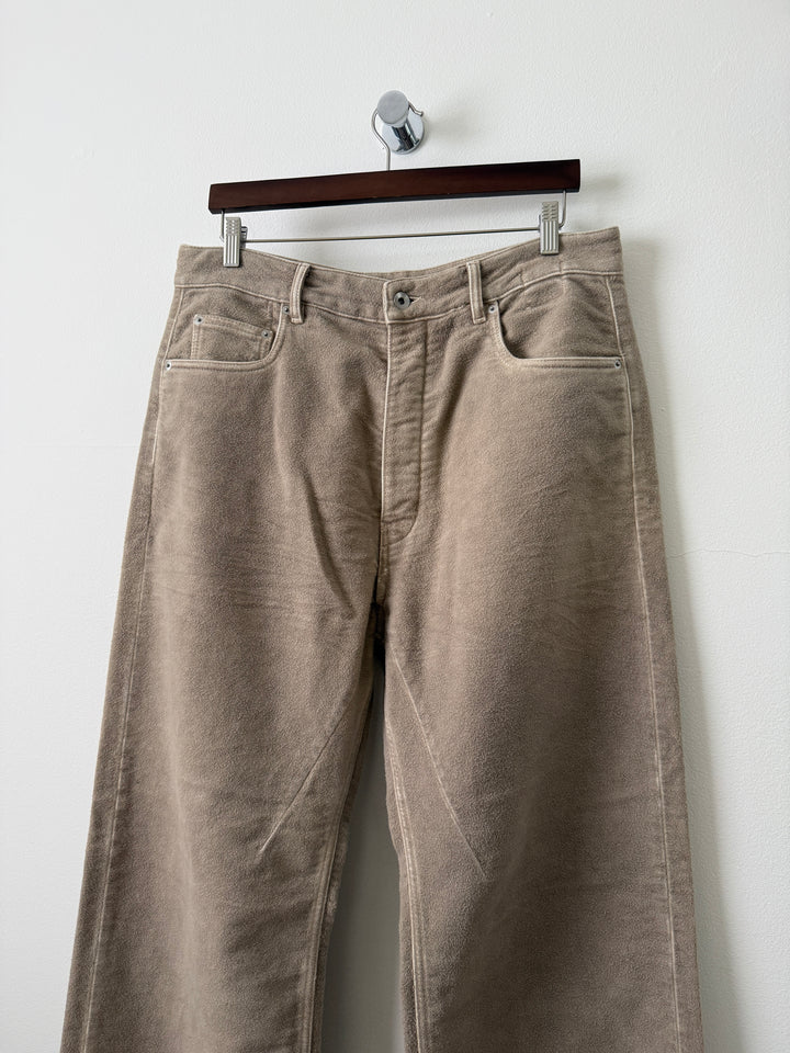 Geth Wide-Leg Brushed-Cotton Trousers