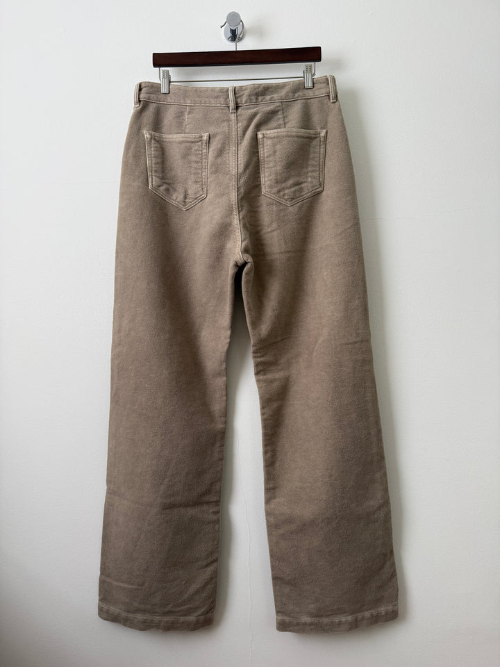 Geth Wide-Leg Brushed-Cotton Trousers