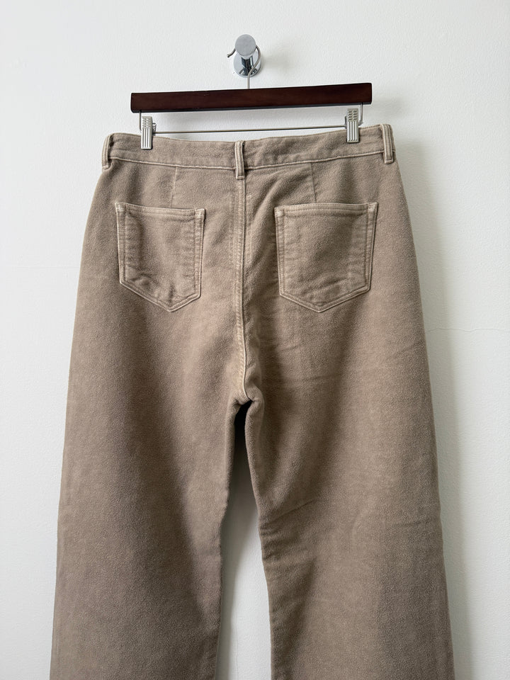 Geth Wide-Leg Brushed-Cotton Trousers