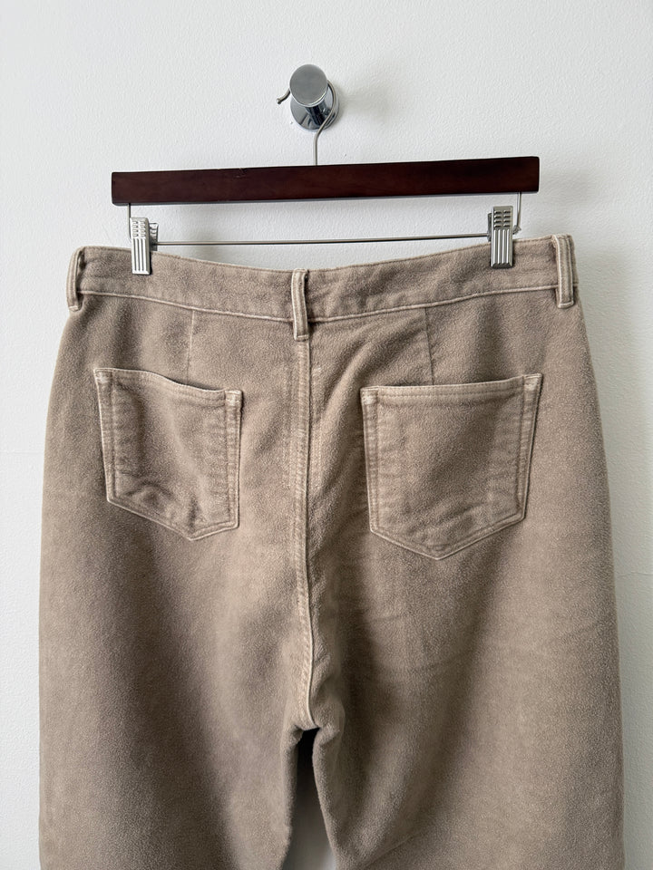 Geth Wide-Leg Brushed-Cotton Trousers