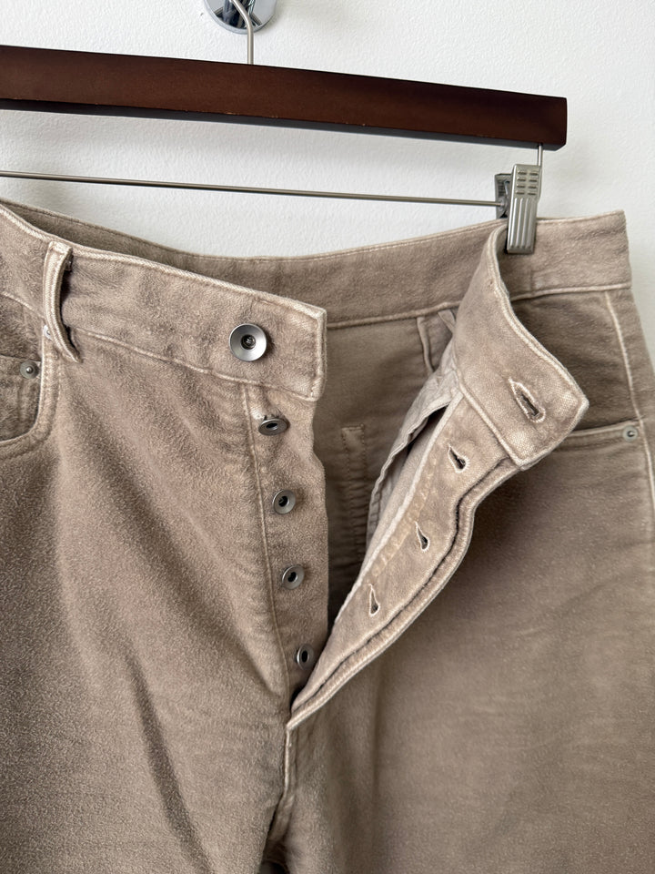 Geth Wide-Leg Brushed-Cotton Trousers
