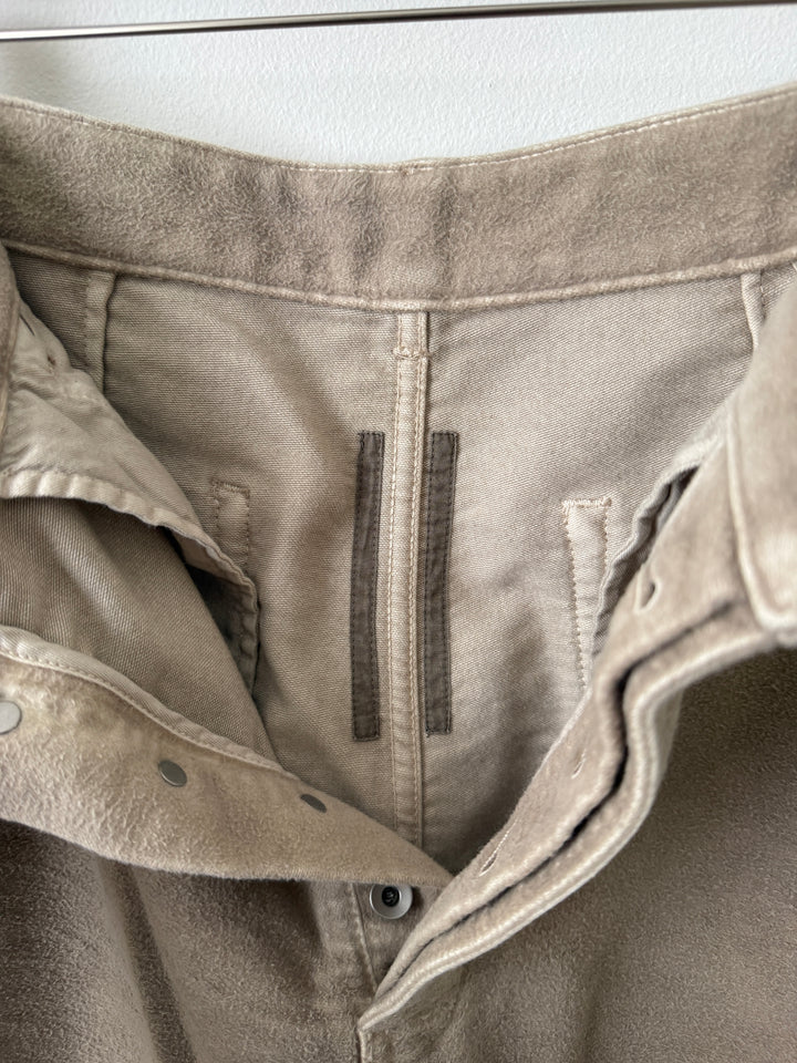 Geth Wide-Leg Brushed-Cotton Trousers