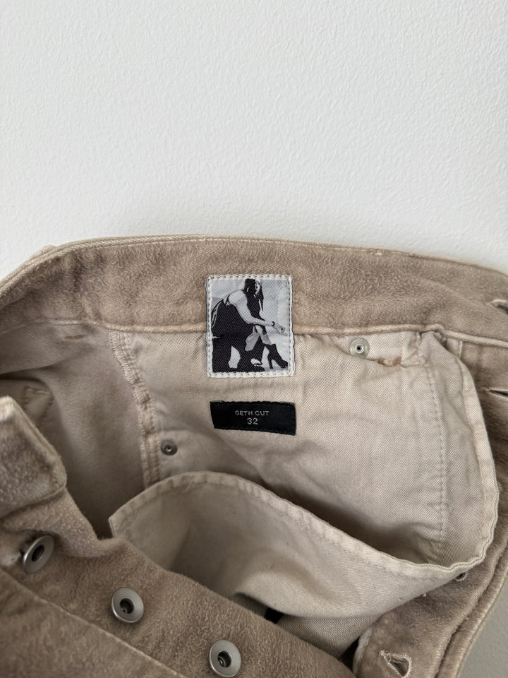 Geth Wide-Leg Brushed-Cotton Trousers