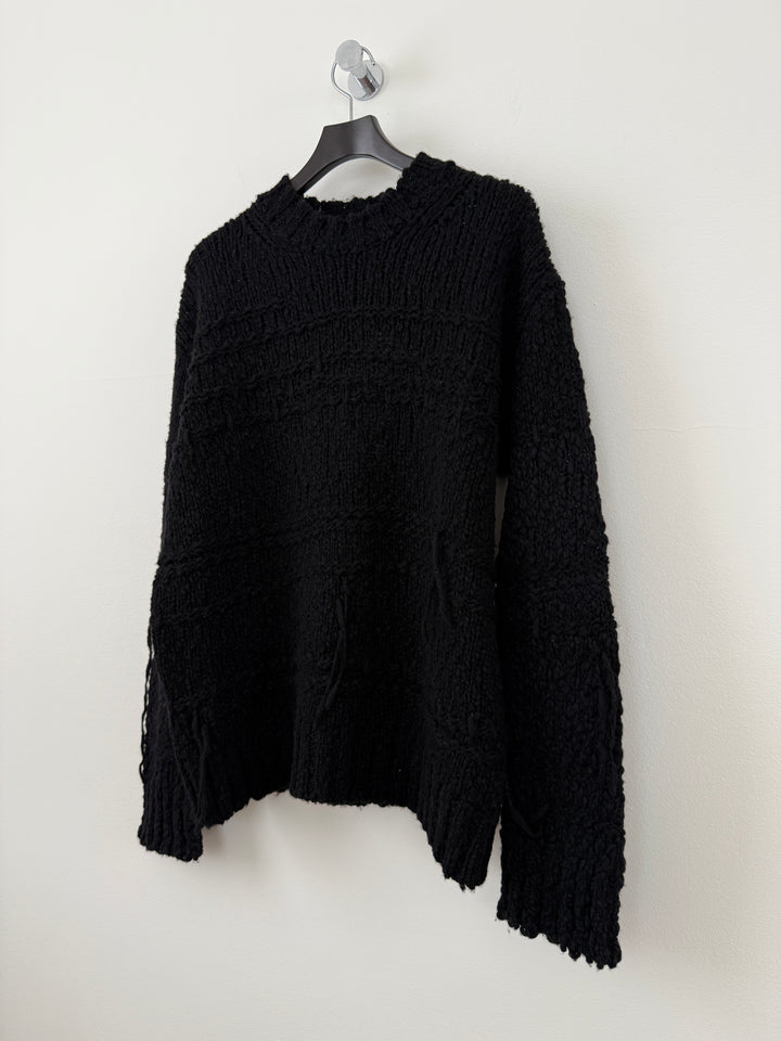 Black Distressed Sweater