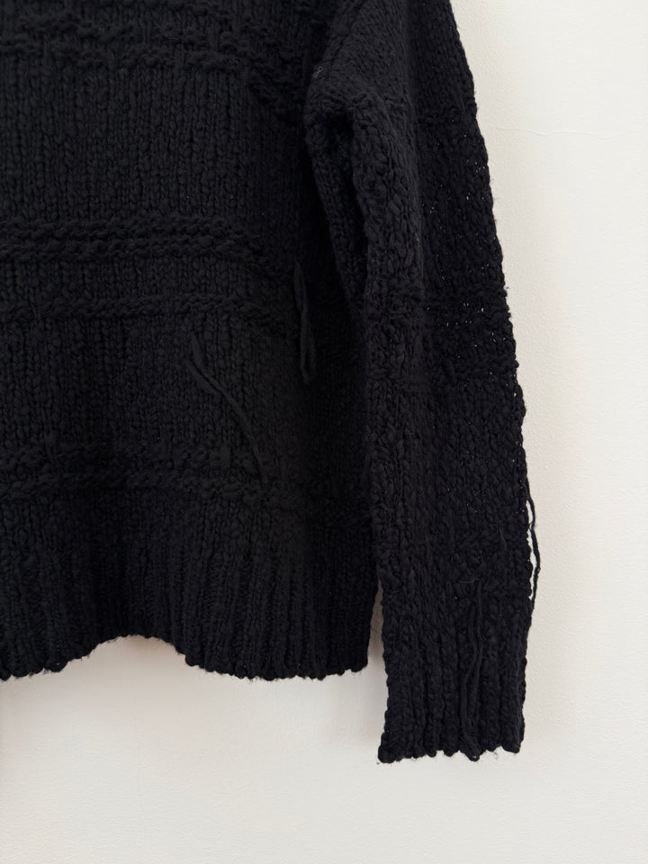 Black Distressed Sweater