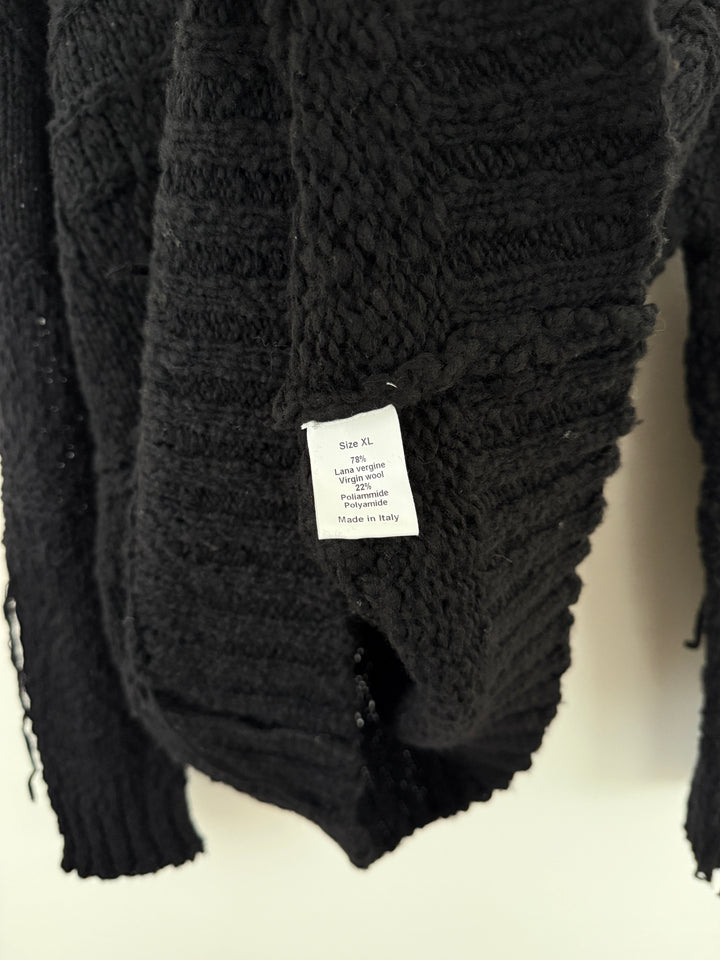 Black Distressed Sweater
