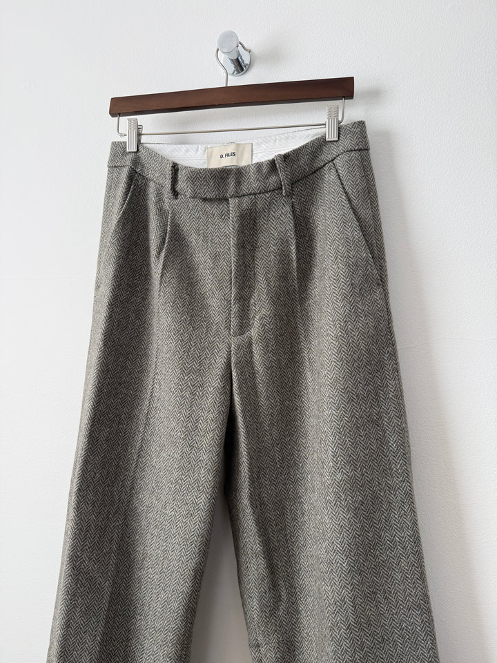 Herringbone Wool Trousers