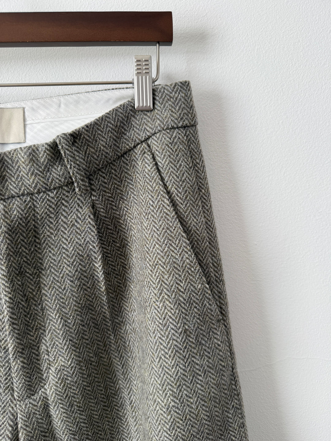 Herringbone Wool Trousers