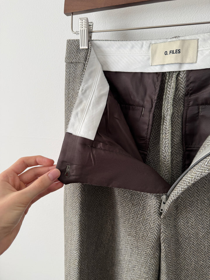Herringbone Wool Trousers