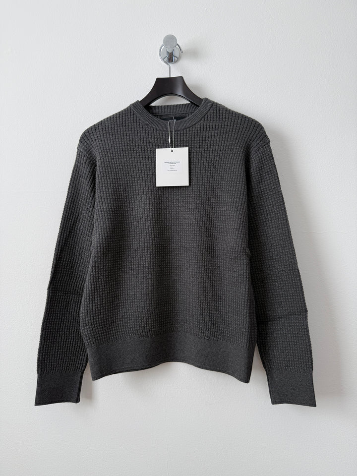 Relaxed Waffle Knit Sweater Charcoal
