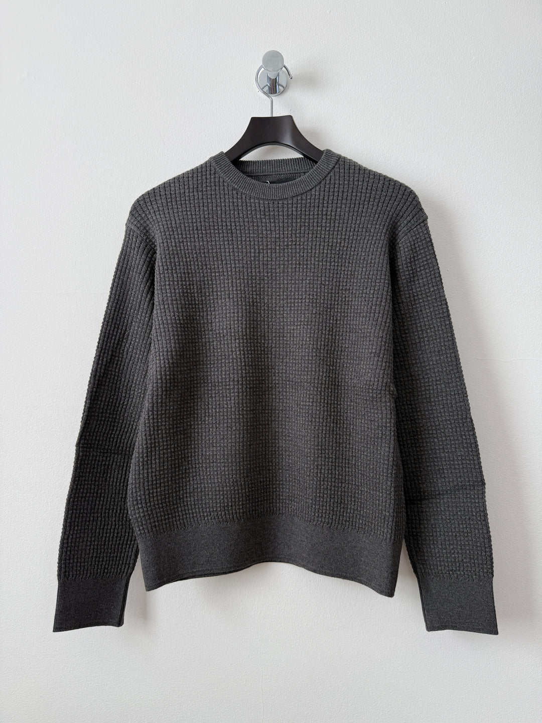 Relaxed Waffle Knit Sweater Charcoal