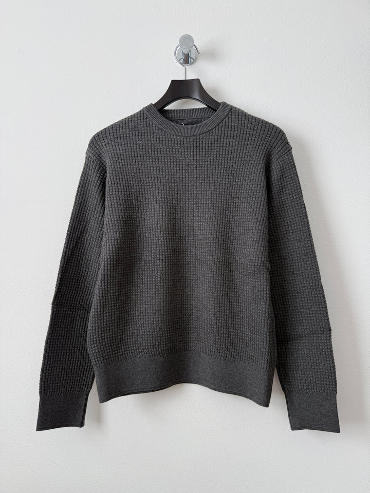Relaxed Waffle Knit Sweater Charcoal