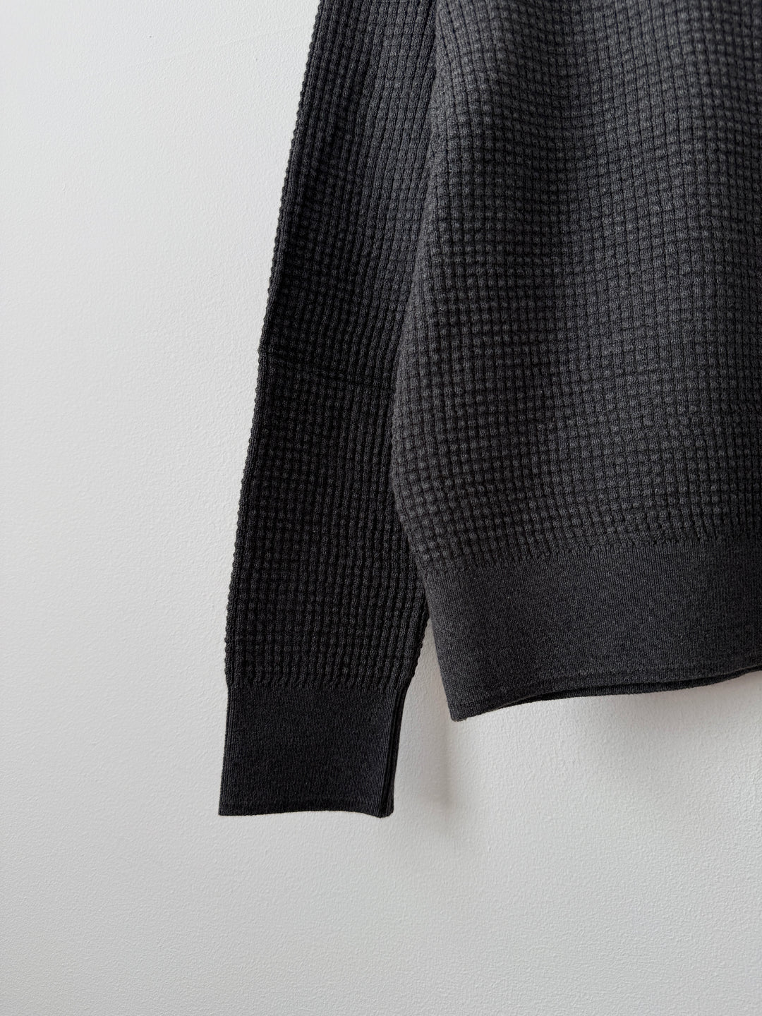 Relaxed Waffle Knit Sweater Charcoal