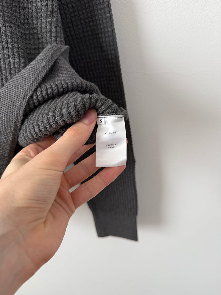 Relaxed Waffle Knit Sweater Charcoal