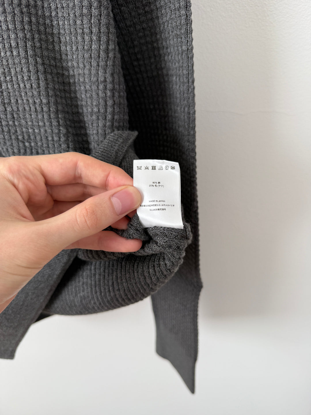 Relaxed Waffle Knit Sweater Charcoal