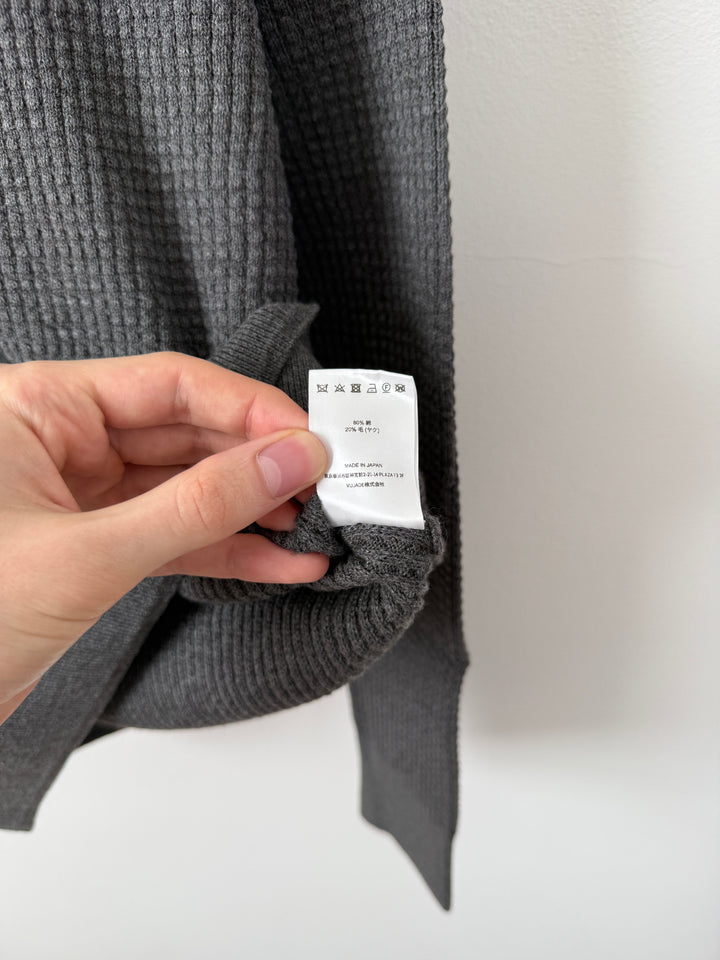 Relaxed Waffle Knit Sweater Charcoal