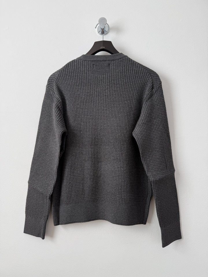 Relaxed Waffle Knit Sweater Charcoal