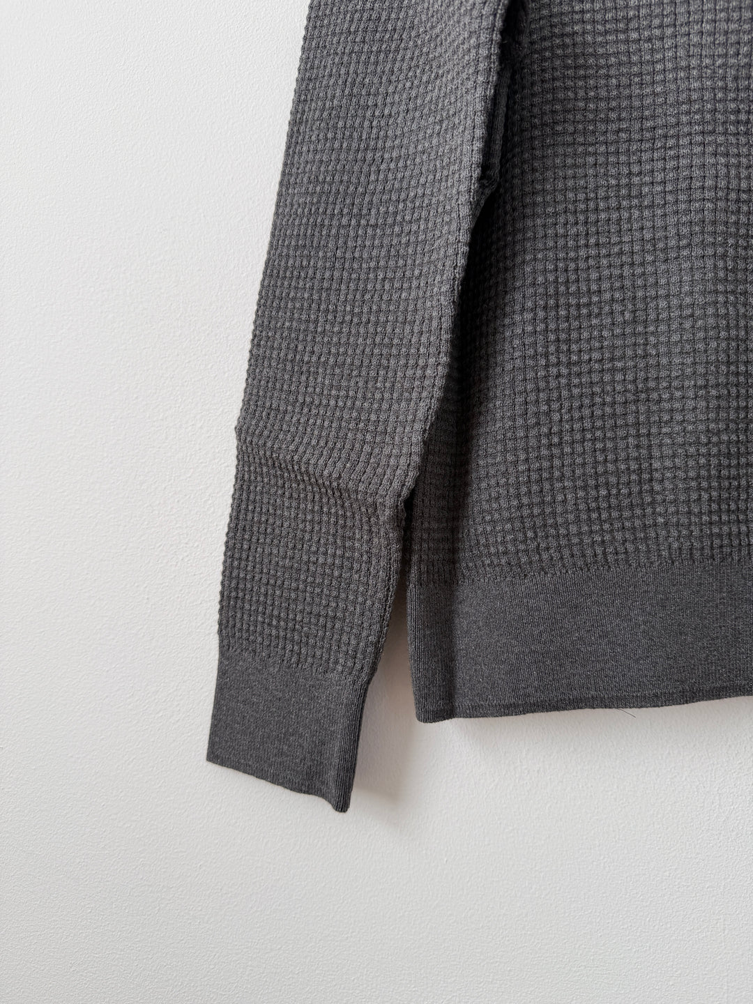 Relaxed Waffle Knit Sweater Charcoal