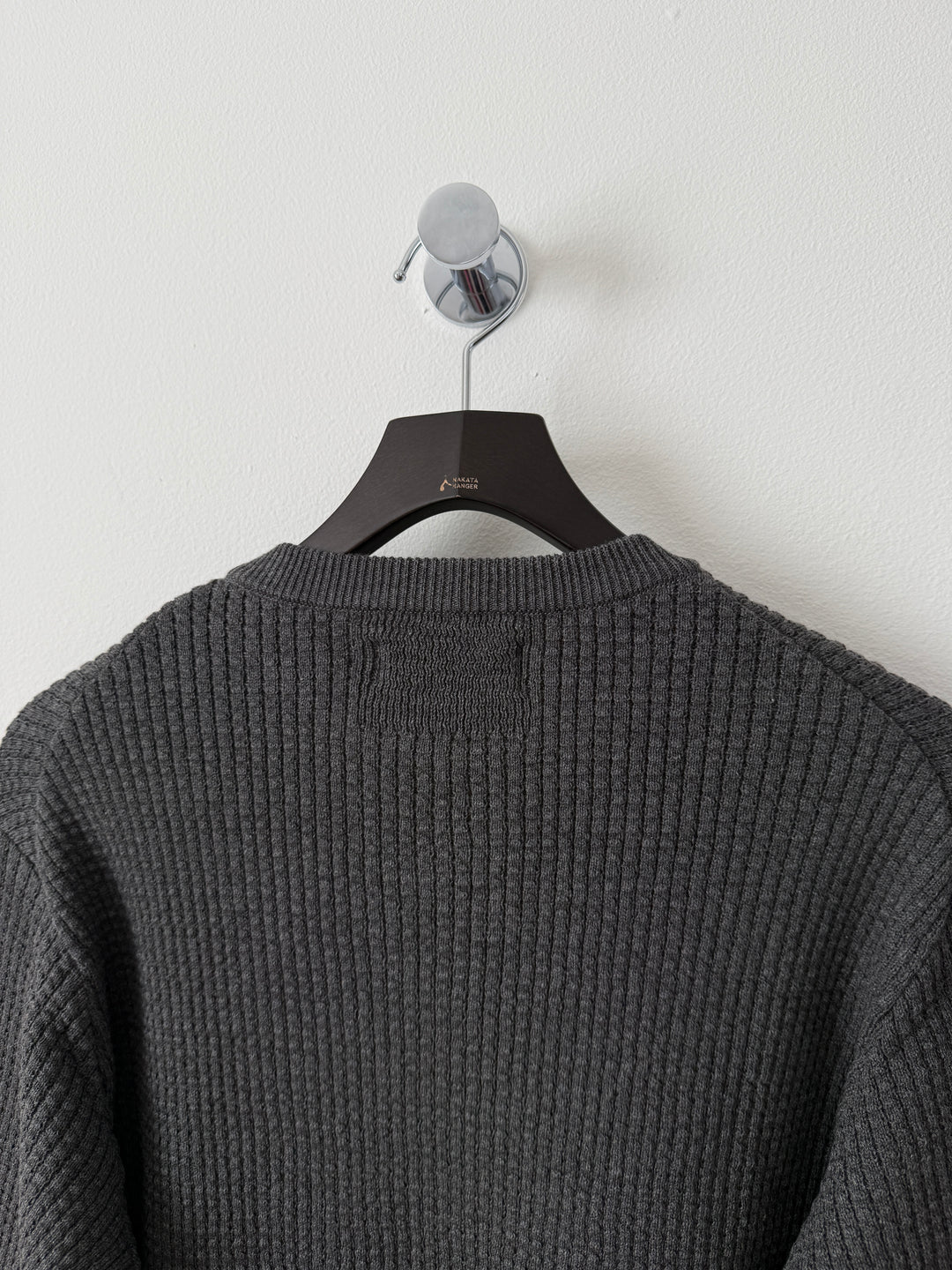 Relaxed Waffle Knit Sweater Charcoal
