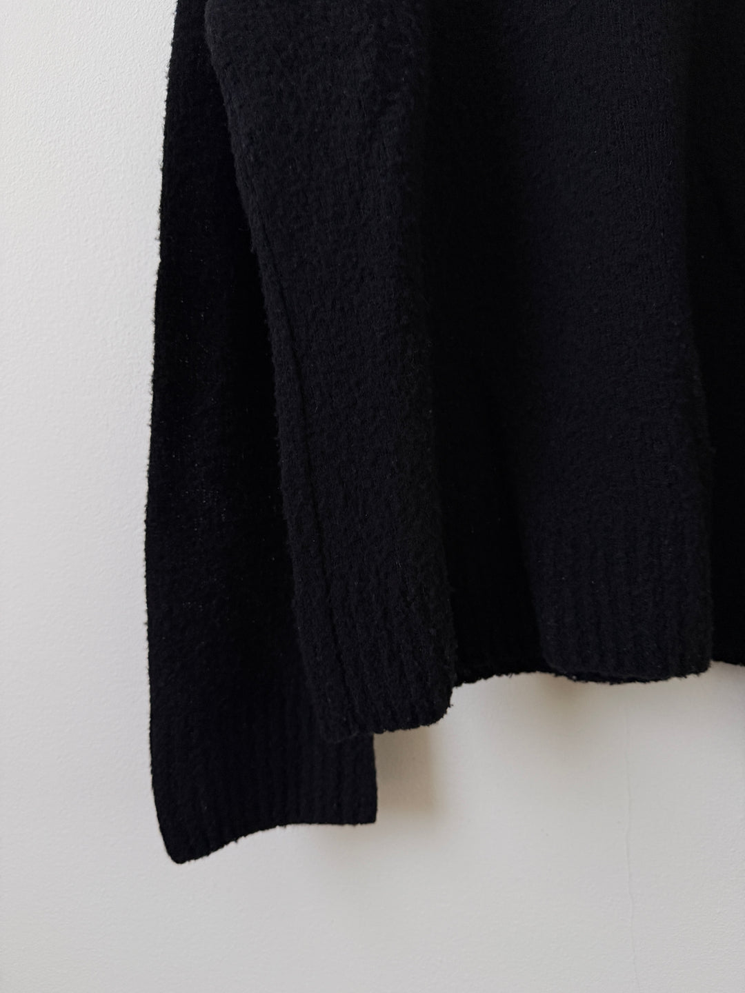Black Extra Fine Merino Wool Sweater