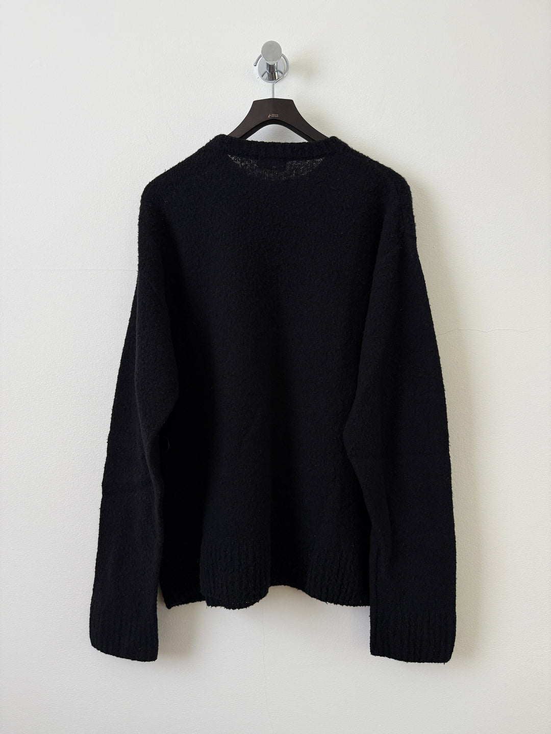 Black Extra Fine Merino Wool Sweater