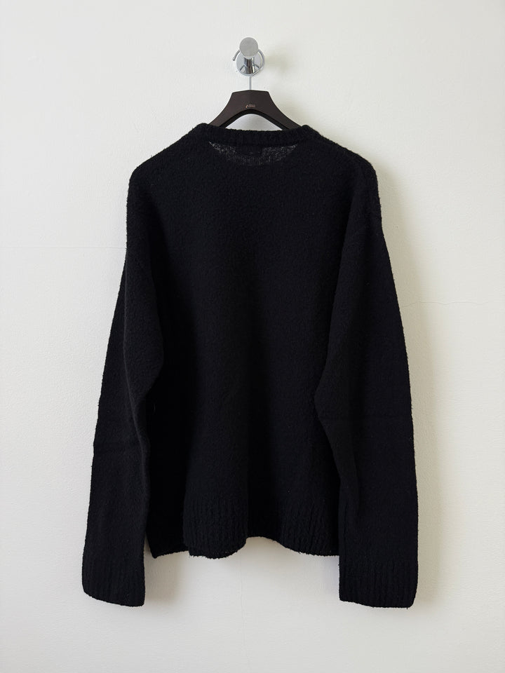 Black Extra Fine Merino Wool Sweater