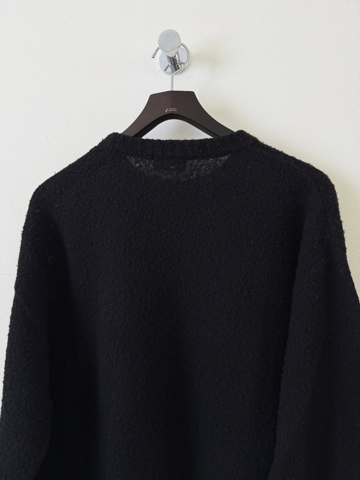 Black Extra Fine Merino Wool Sweater