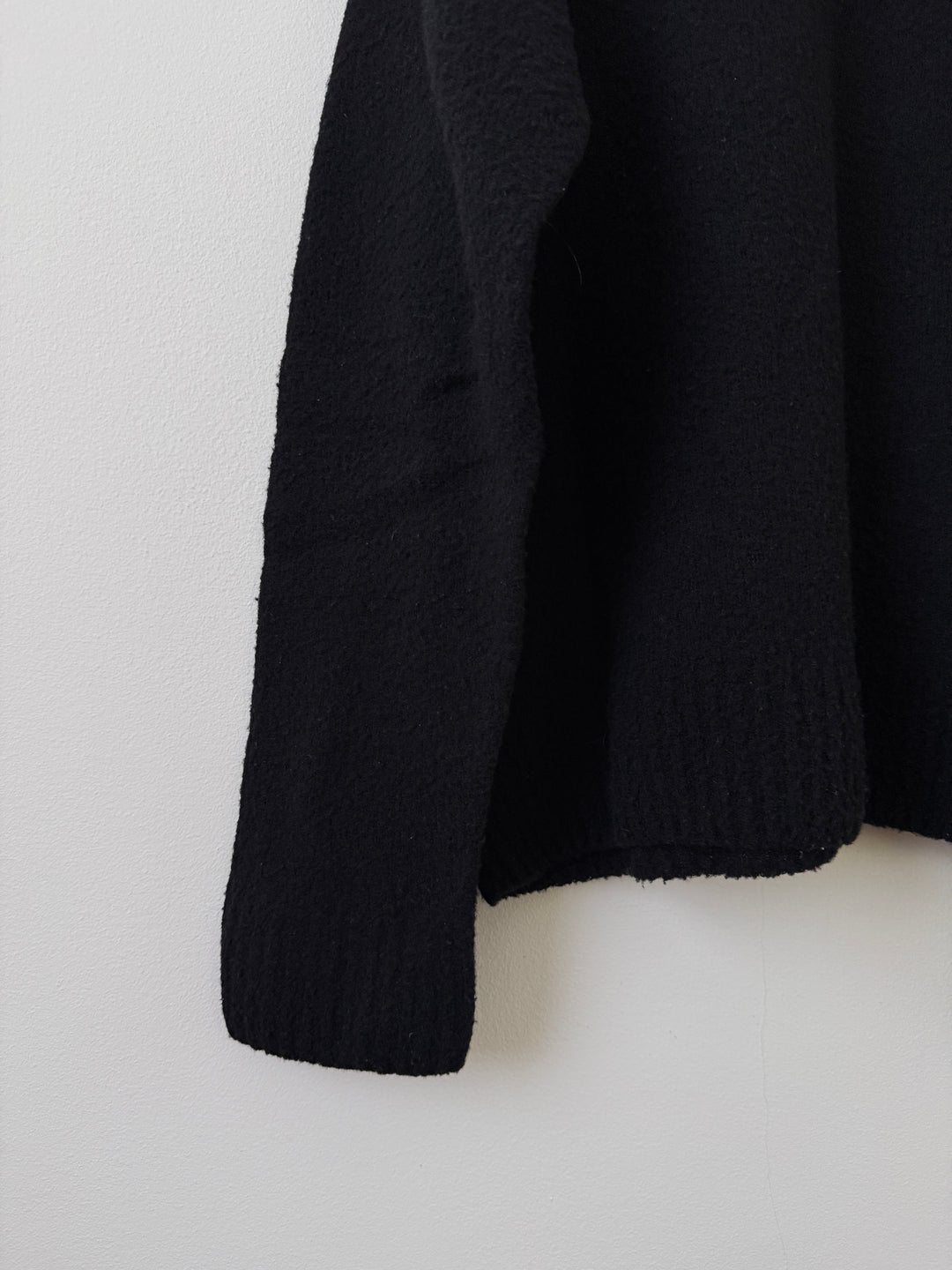 Black Extra Fine Merino Wool Sweater