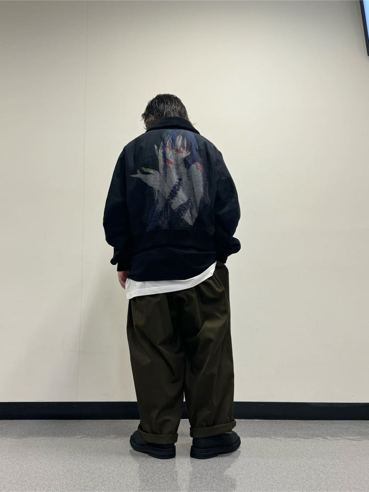 FW24 Pour Homme Lady Print Wool Blouson Jacket