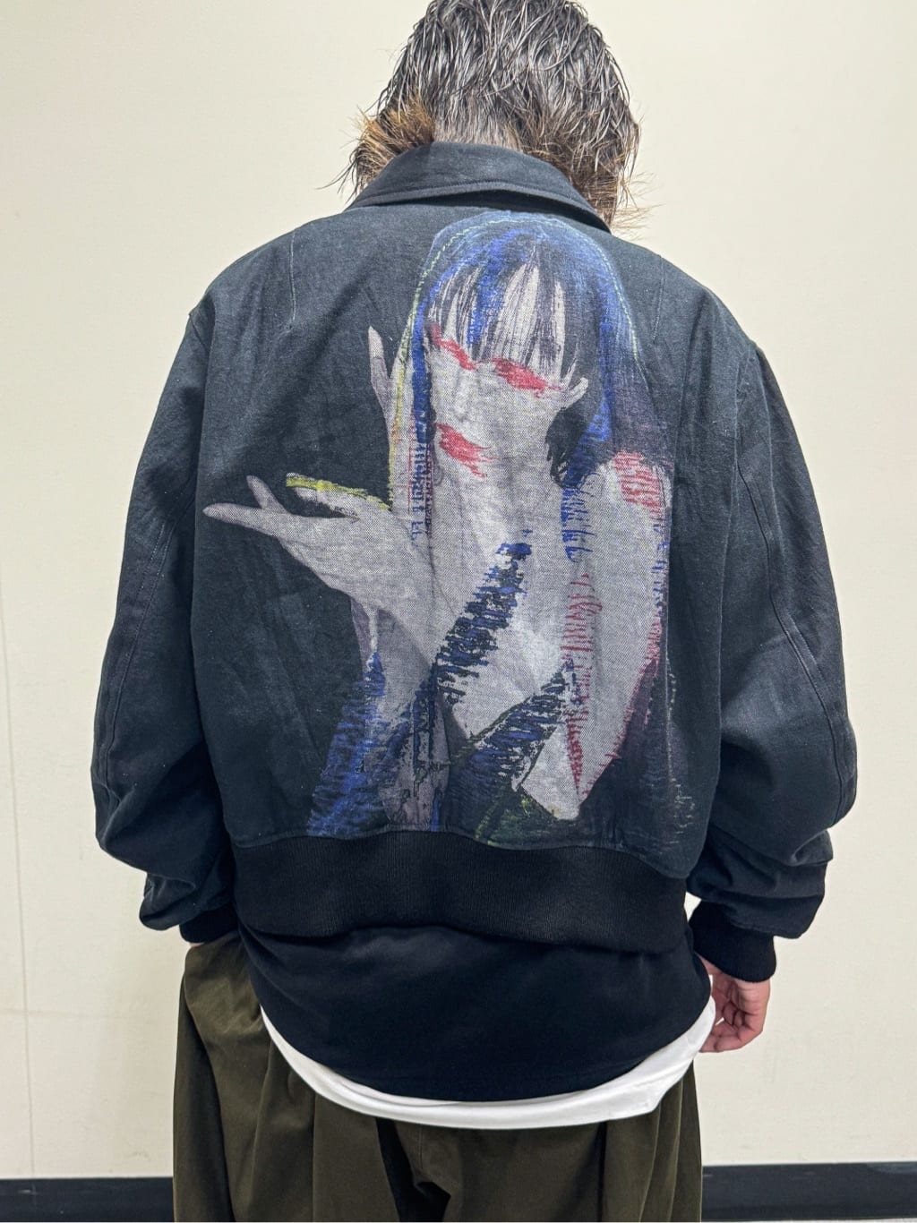 FW24 Pour Homme Lady Print Wool Blouson Jacket
