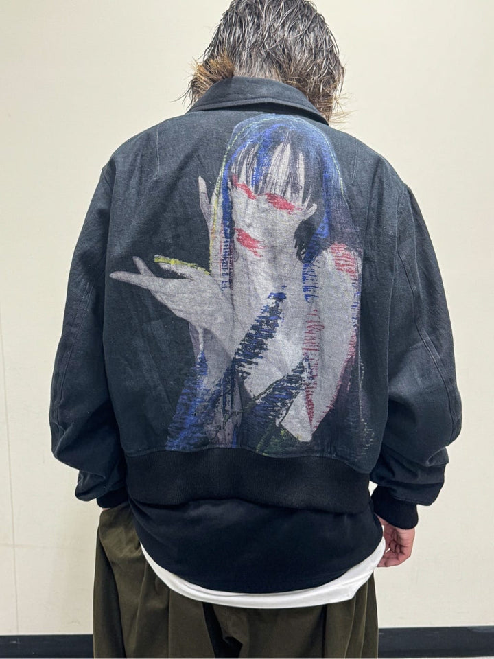 FW24 Pour Homme Lady Print Wool Blouson Jacket