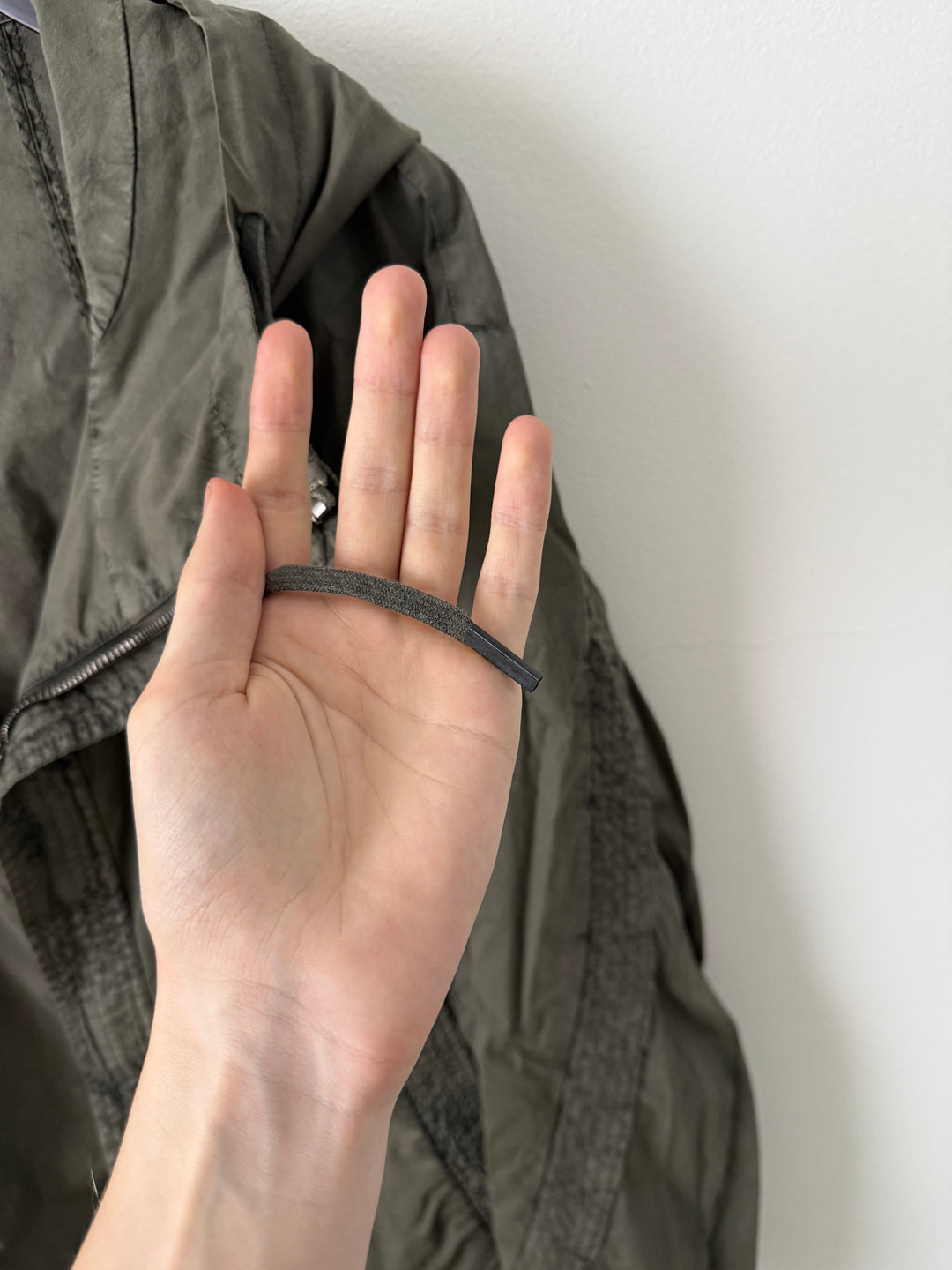 Military Green Zip Up Thin Windbreaker Garment Dyed High Neck Jacket