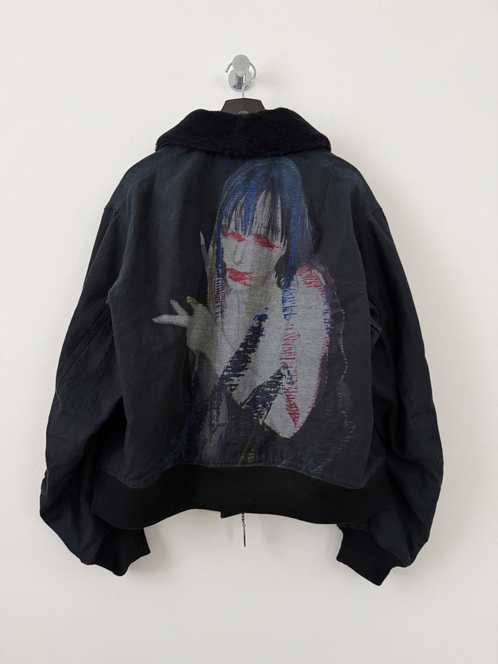 FW24 Pour Homme Lady Print Wool Blouson Jacket