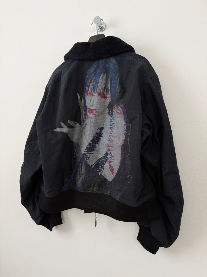 FW24 Pour Homme Lady Print Wool Blouson Jacket