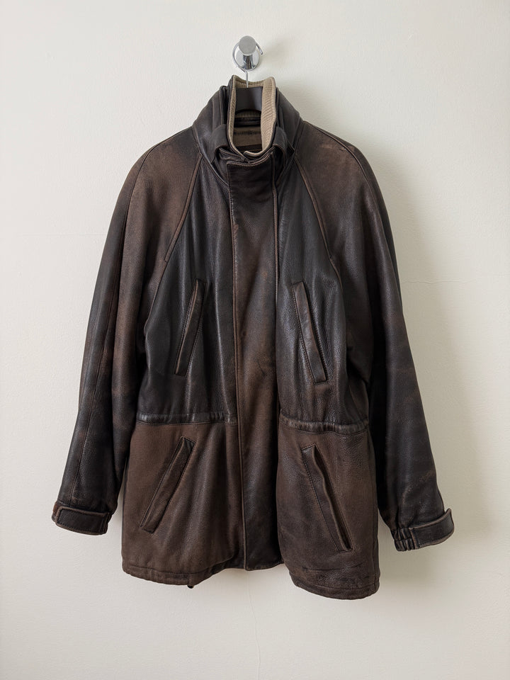 Leather Cashmere Lined Jacket