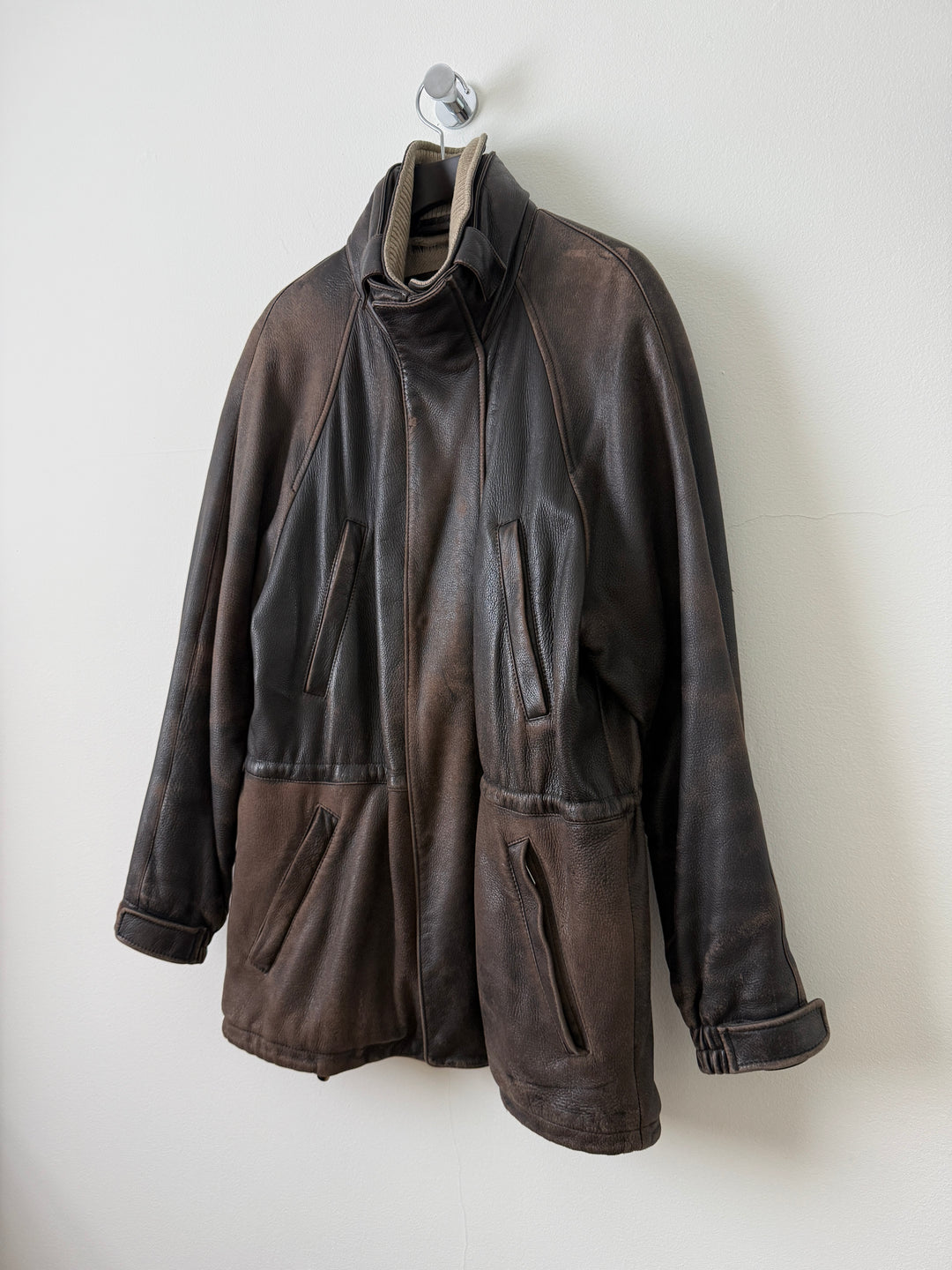 Leather Cashmere Lined Jacket