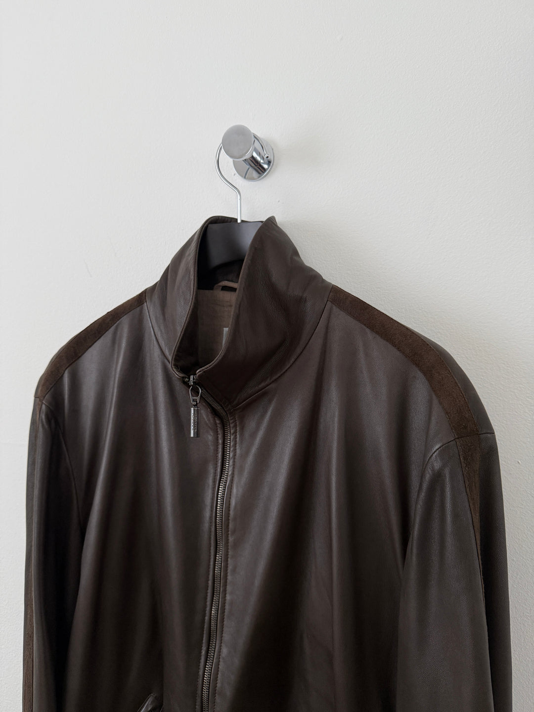 Lambskin Leather Zip Up Jacket